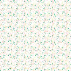 Plants, branches and leaves on a white background. Backgrounds are not seamless for scrapbooking, needlework and printing on all types of clothing and fabrics. Retro, rustic style.