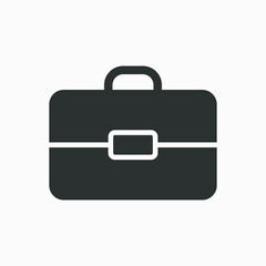 Briefcase vector icon isolated on white background. Work bag symbol.