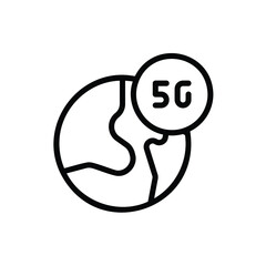 5G Connection and Network Line Icon Logo Illustration Vector Isolated. 5G and Technology Icon-Set. Suitable for Web Design, Logo, App. 64x64 Pixel Perfect.