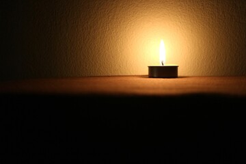 burning candle in the dark, The candlelight in the darkroom
