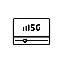 5G Streaming, Live Stream Line Icon Logo Illustration Vector Isolated. 5G and Technology Icon-Set. Suitable for Web Design, Logo, App. 64x64 Pixel Perfect.