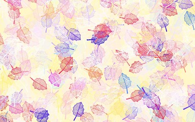 Fototapeta na wymiar Light Multicolor vector abstract pattern with leaves.