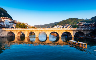Fototapeta premium Zhenyuan ancient town scenic spot, Guizhou Province, China