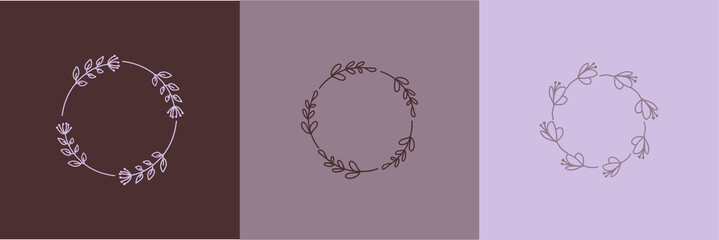 hand drawn floral frame collection