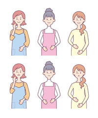 妊婦　表情セット