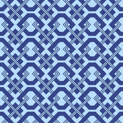 Japanese Cross Diamond Zigzag Line Vector Seamless Pattern