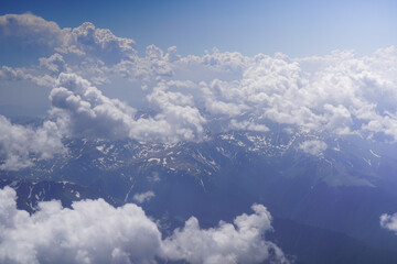 Fototapeta premium clouds. white and fluffy clouds with blue sky.