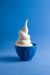 soft ice cream bowl. vanilla ice cream