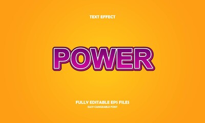 Editable text effect power title style