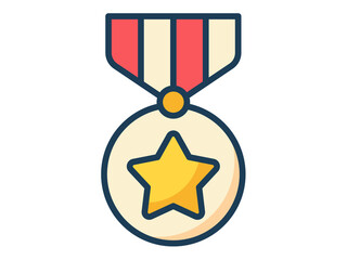 medal reward single isolated icon with filled line style