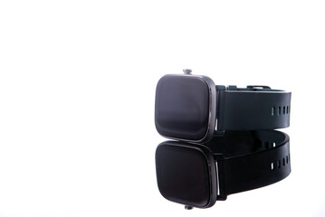 Wireless Smart Watch isolated on white background, copy space for text.