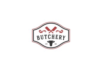Butchery - logo concept. Butcher shop logo. in white background