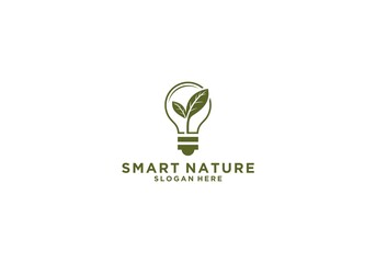 smart nature logo template in white background