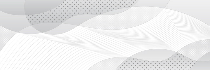 Light vector background, banner. Wavy shapes, shades of gray.	