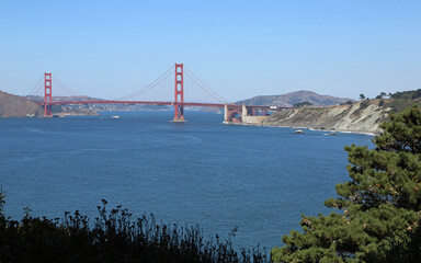 Golden Gate Bridge and cliff - San Francisco, California