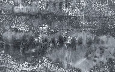Black and gray dirty concrete wall texture background. Dark grunge concrete wall texture background. Rough cement surface abstract background. The unique crack pattern of old and dirty cement floor.