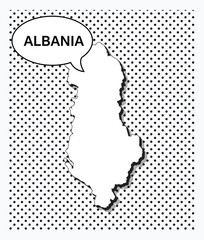 Pop art map of albania