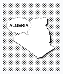 Pop art map of algeria