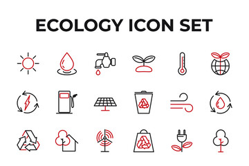 Ecology set icon, isolated Ecology set sign icon, vector illustration