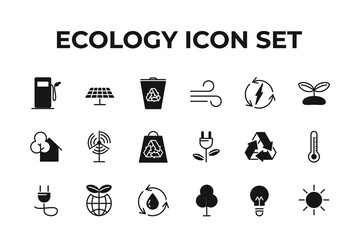 Ecology set icon, isolated Ecology set sign icon, vector illustration