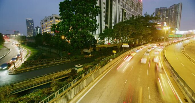 Time Lapse of Traffic at The Section Seventeen in Kuala Lumpur, Malaysia 