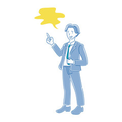 嫌味を言うスーツの男性　吹き出し付き