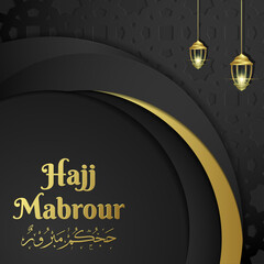 Hajj Mabrour Social Media Post Premium Vector