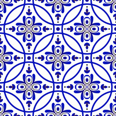 seamless floral blue pattern