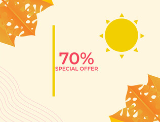 Summer sale background for banner, flyer, invitation, poster, web site or greeting card. Paper cut style, vector illustration. End of summer sale or autumn fashion sale offers