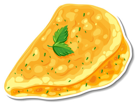 yellow naan bread with green herbs clip art preview