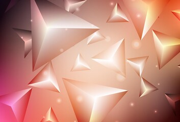 Dark Red vector backdrop with lines, triangles.