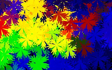 Dark Multicolor vector doodle layout with flowers.