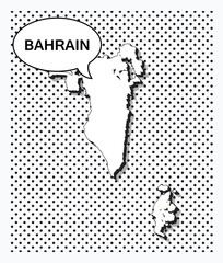 Pop art map of Bahrain