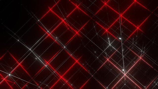 グリッド 面心立方格子構造 立体 ワイヤーフレーム 赤 [ループ対応] [別Verあり]