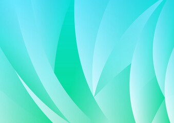 カーブする青緑色のグラデーションの抽象背景