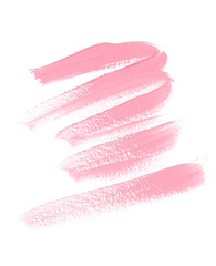 Pink make-up smudge trace isolated on white background. Perfect beauty element design. Image.