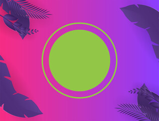 Summer sale banner with paper cut tropical leaves background, exotic floral design for banner, flyer, invitation, poster, web site or greeting card. Paper cut style, vector illustration