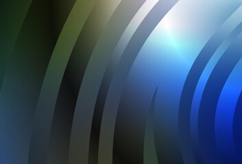 Obraz premium Dark Blue, Green vector template with bent lines.