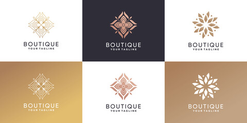 Fototapeta na wymiar Boutique logo bundle with creative style Premium Vector