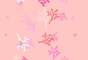 Fototapeta na wymiar Light Pink, Yellow vector abstract backdrop with sakura.