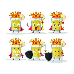Fototapeta premium A Charismatic King fresh apple juice cartoon character wearing a gold crown. Vector illustration
