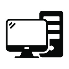 computer system vector Icon-  Black style high quality vector illustration.