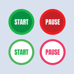 Start Pause Label vector illustration