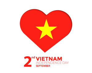 Vietnam Independence Day Heart Flag