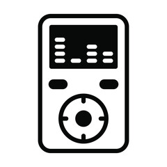 MP 3 vector Icon-  Black style high quality vector illustration.