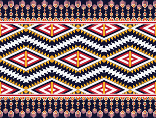 Ethnic texture pattern Abstract geometric fabric Vector oriental illustration retro embroidery repeating 
