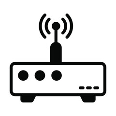Router vector Icon-  Black style high quality vector illustration.