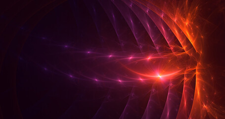 3D rendering abstract multicolor fractal light background