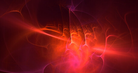 3D rendering abstract multicolor fractal light background