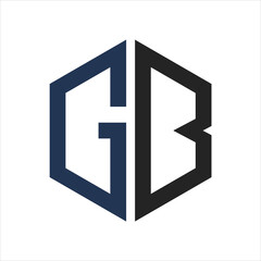 creative simple design logo initial GB hexagon